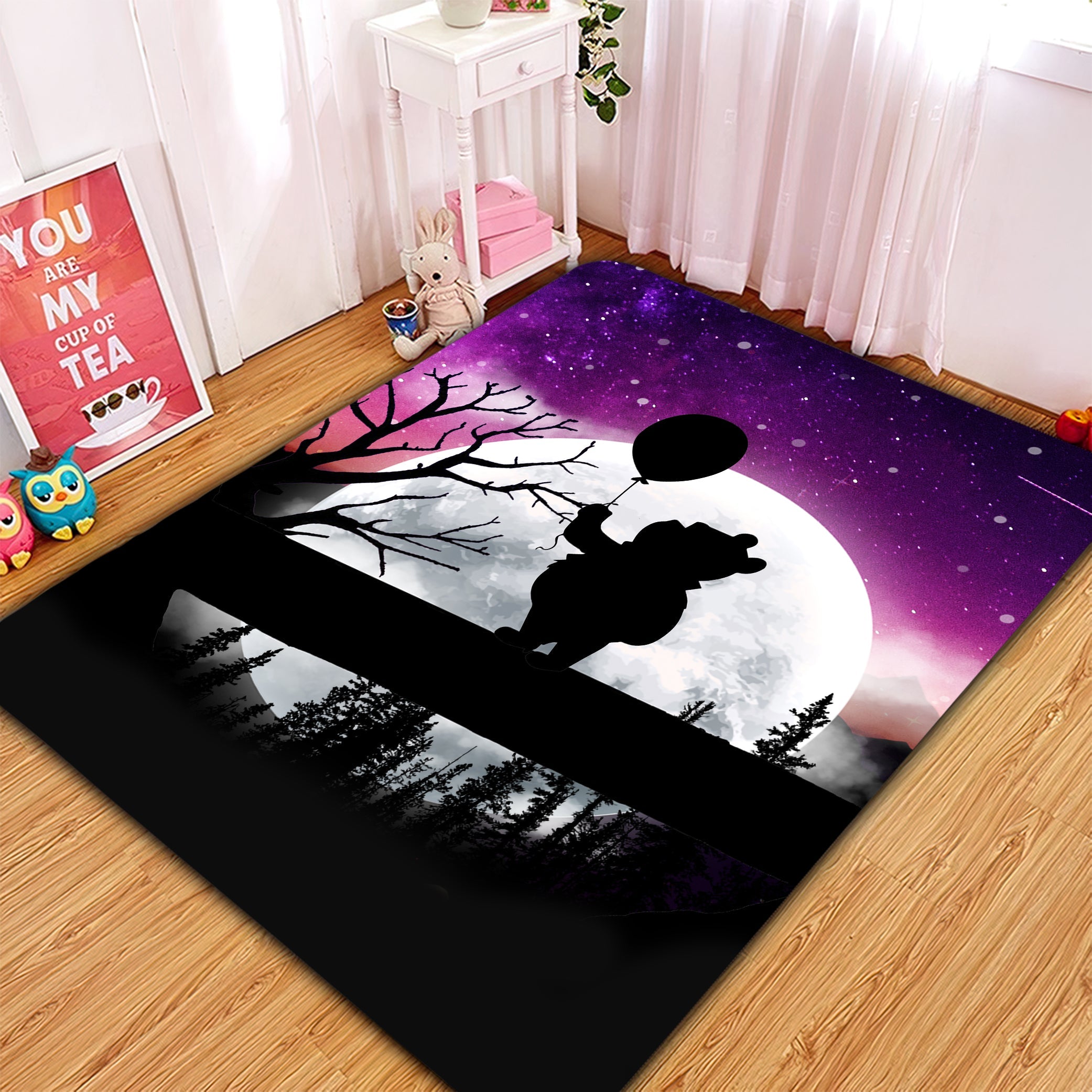 Winnie The Pooh Moon Night Rug Carpet Rug Home Room Decor Nearkii