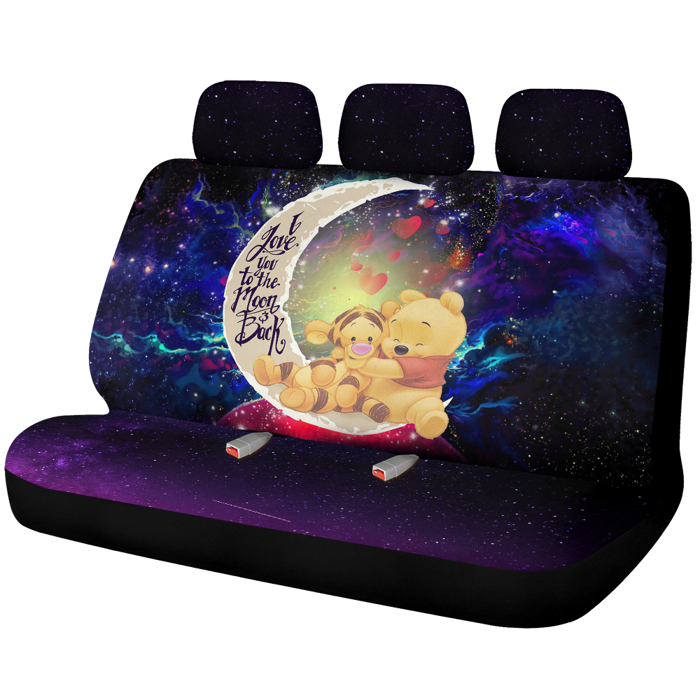 Winnie The Pooh Love You To The Moon Galaxy Premium Custom Car Back Seat Covers Decor Protectors Nearkii