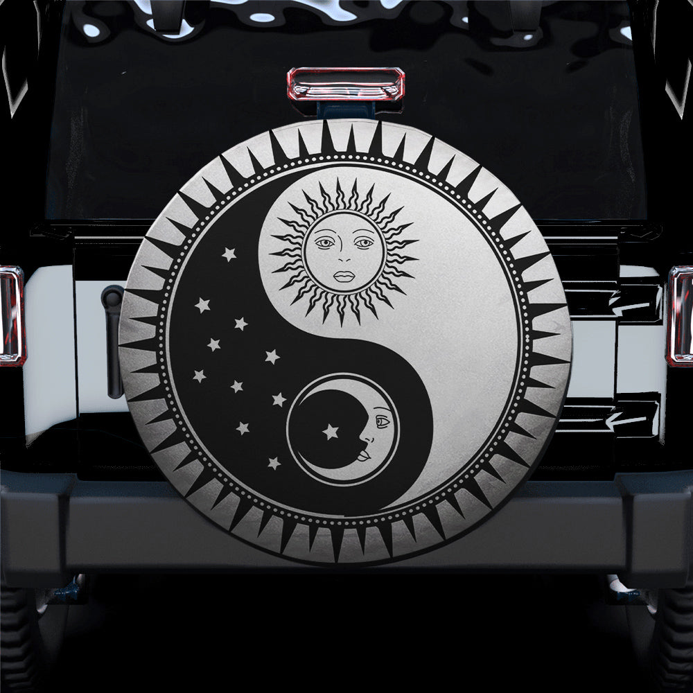 Yin Yang Symbol With Moon And Sun Spare Tire Cover Gift For Campers Nearkii