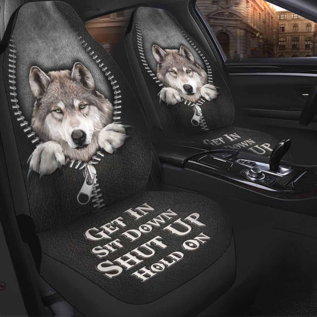 Wolf Zipper Pattern Get In Sit Down Shut Up Hold On Car Seat Cover Nearkii