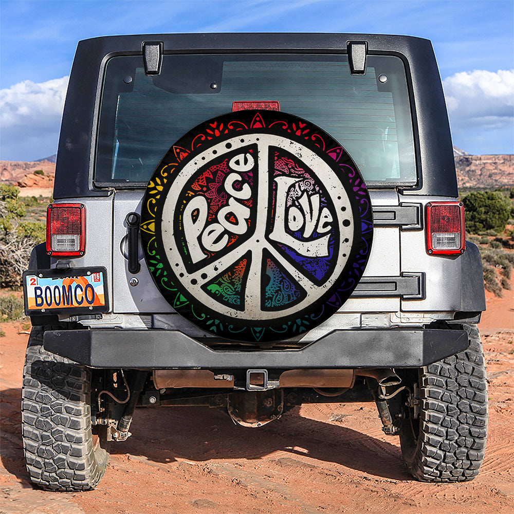 Peace Love Jeep Car Spare Tire Covers Gift For Campers Nearkii