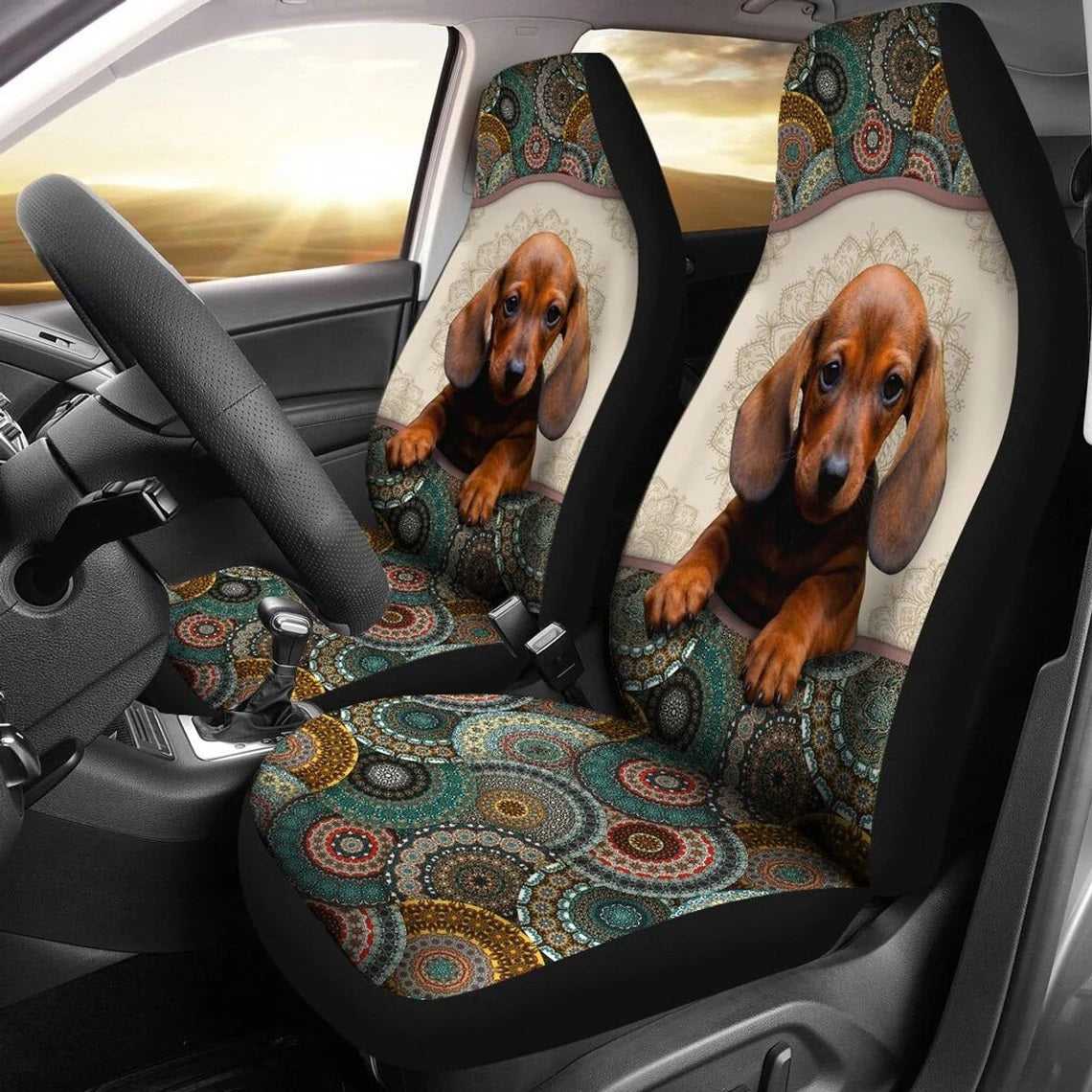 Dachshund Mandala Custom Car Seat Covers Nearkii