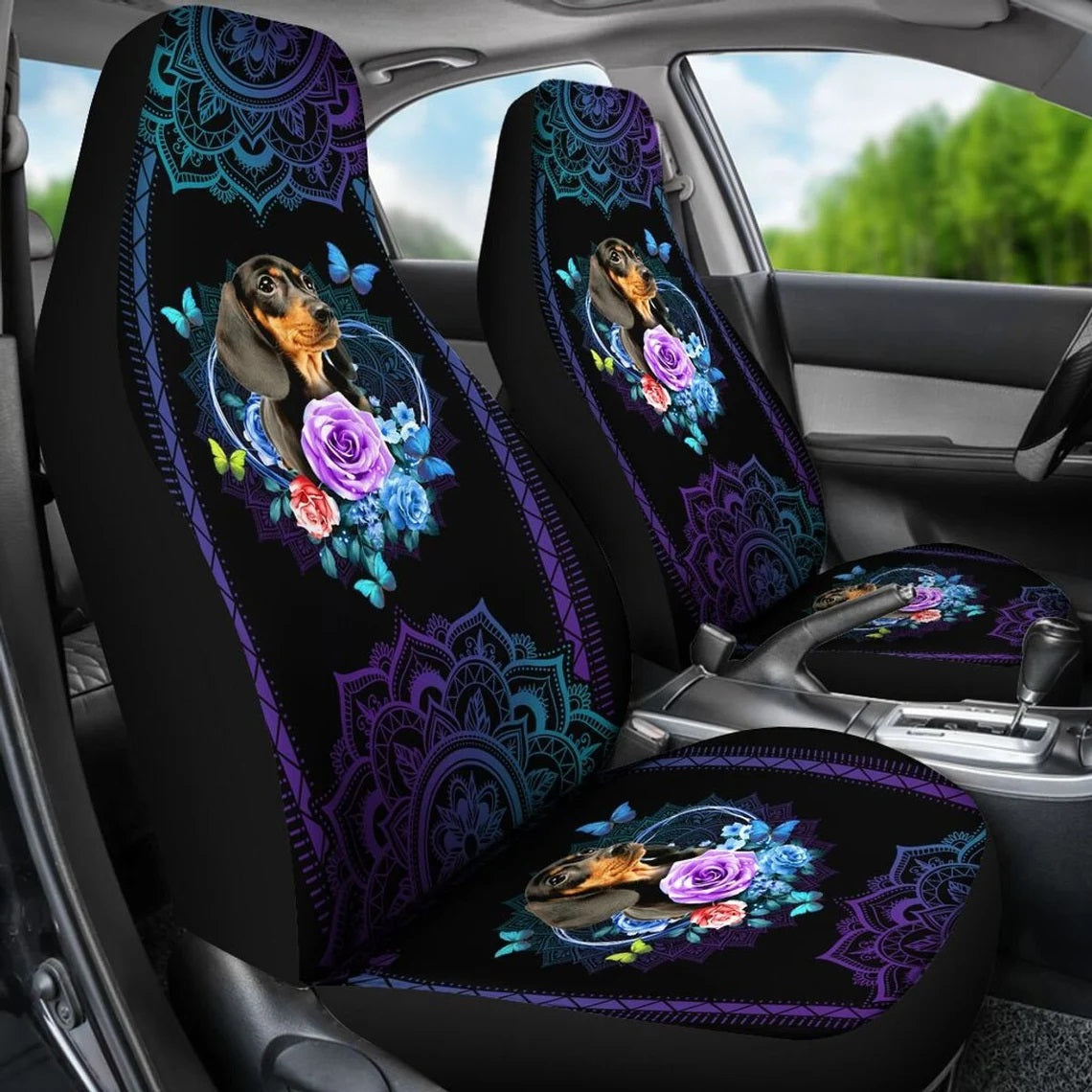 Mandala Style Dachshund Custom Car Seat Covers Nearkii