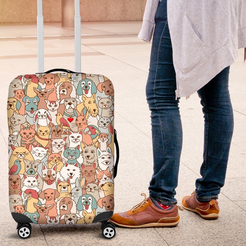 Crazy Pets Collection Spandex Luggage Cover Suitcase Protector Nearkii