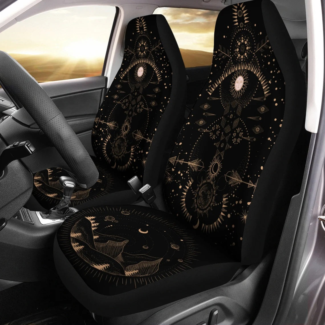 Celestial Sun Moon Earth Car Seat Covers Nearkii