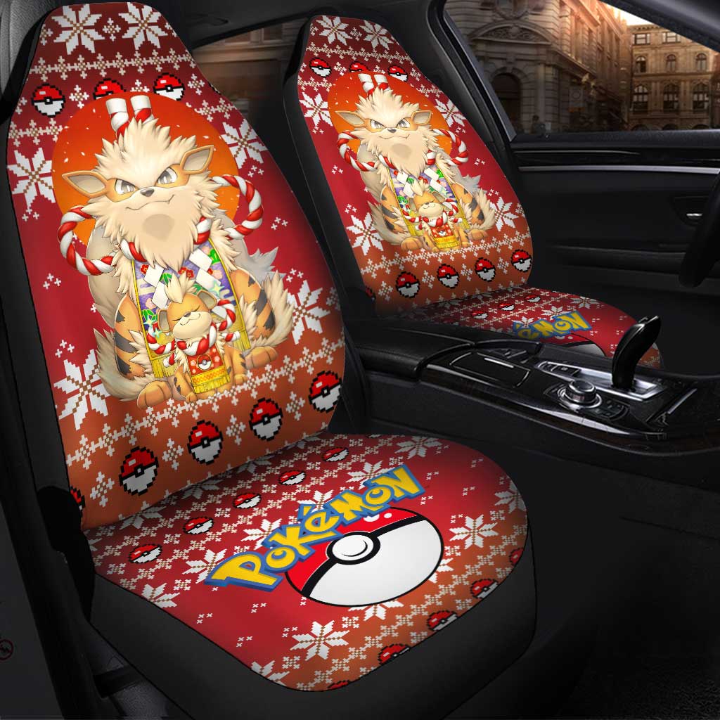 Arcanine Pokemon Fire Christmas Premium Custom Car Seat Covers Decor Protectors Nearkii