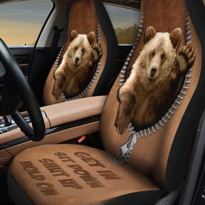 Bear Get In Sit Down Shut Up Hold On Car Seat Covers Nearkii