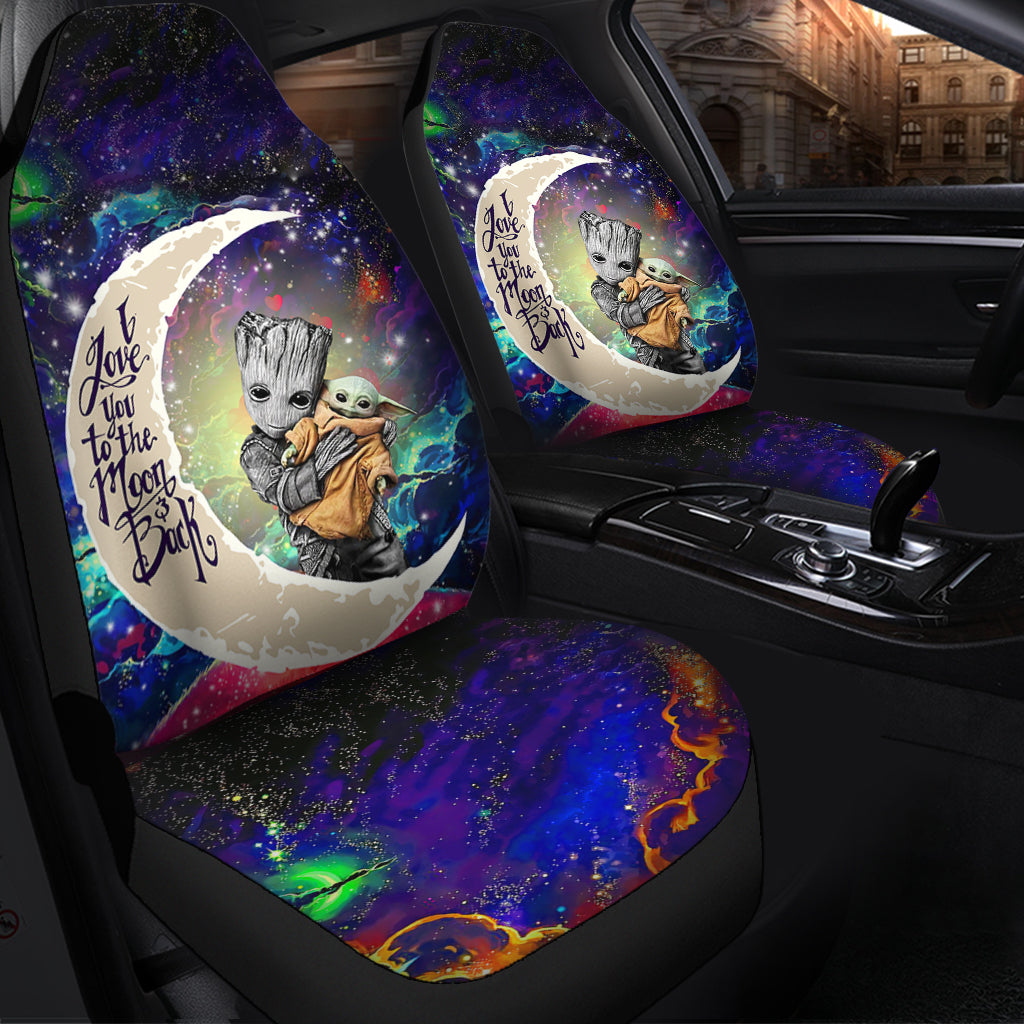 Groot Hold Baby Yoda Love You To The Moon Galaxy Car Seat Covers Nearkii