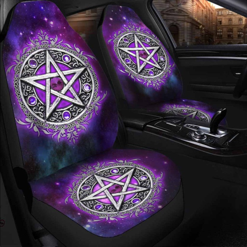 Witch Vibe Purple Pentagram Car Seat Cover Nearkii