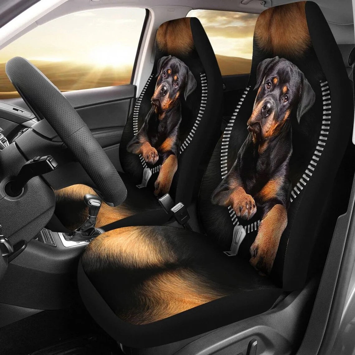 Rottweiler Zipper Custom Car Seat Covers Nearkii