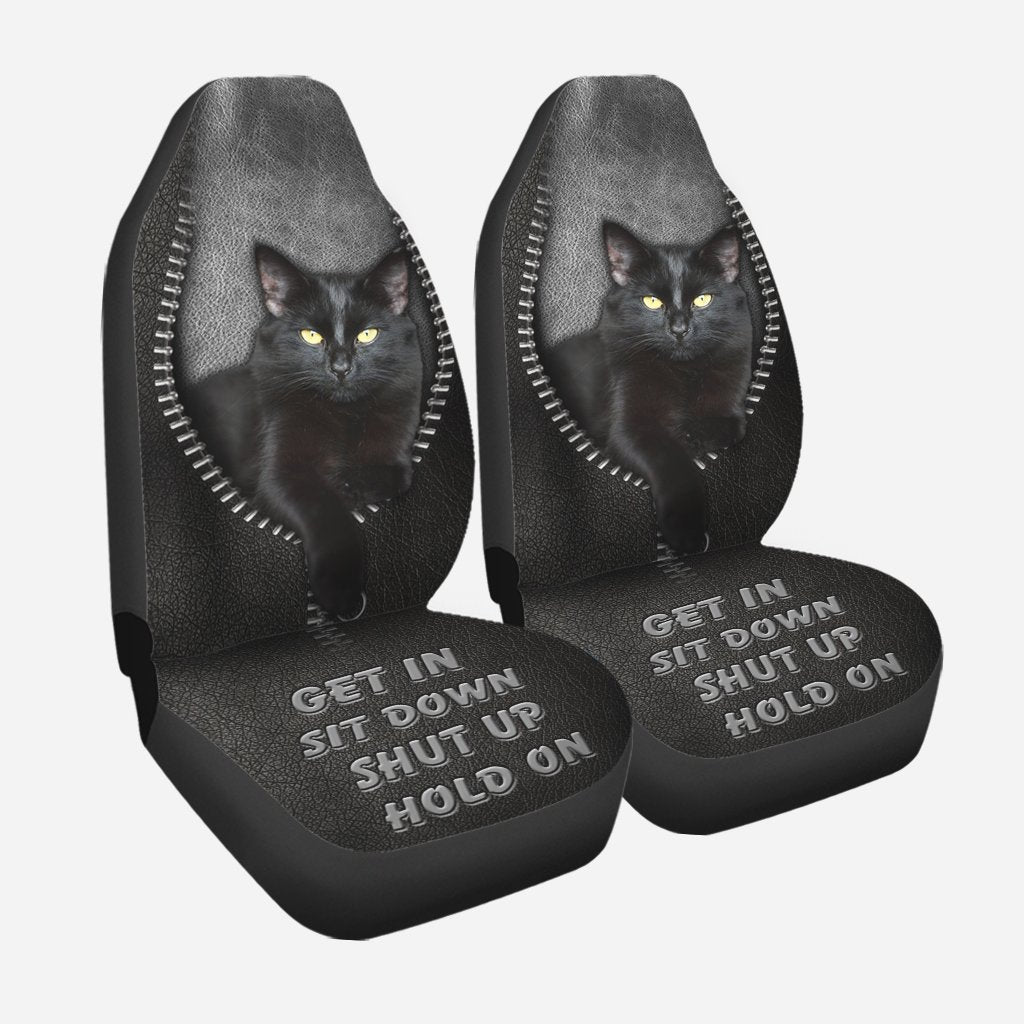 Black Cat Get In Sit Down Shut Up Hold On Car Seat Covers Nearkii