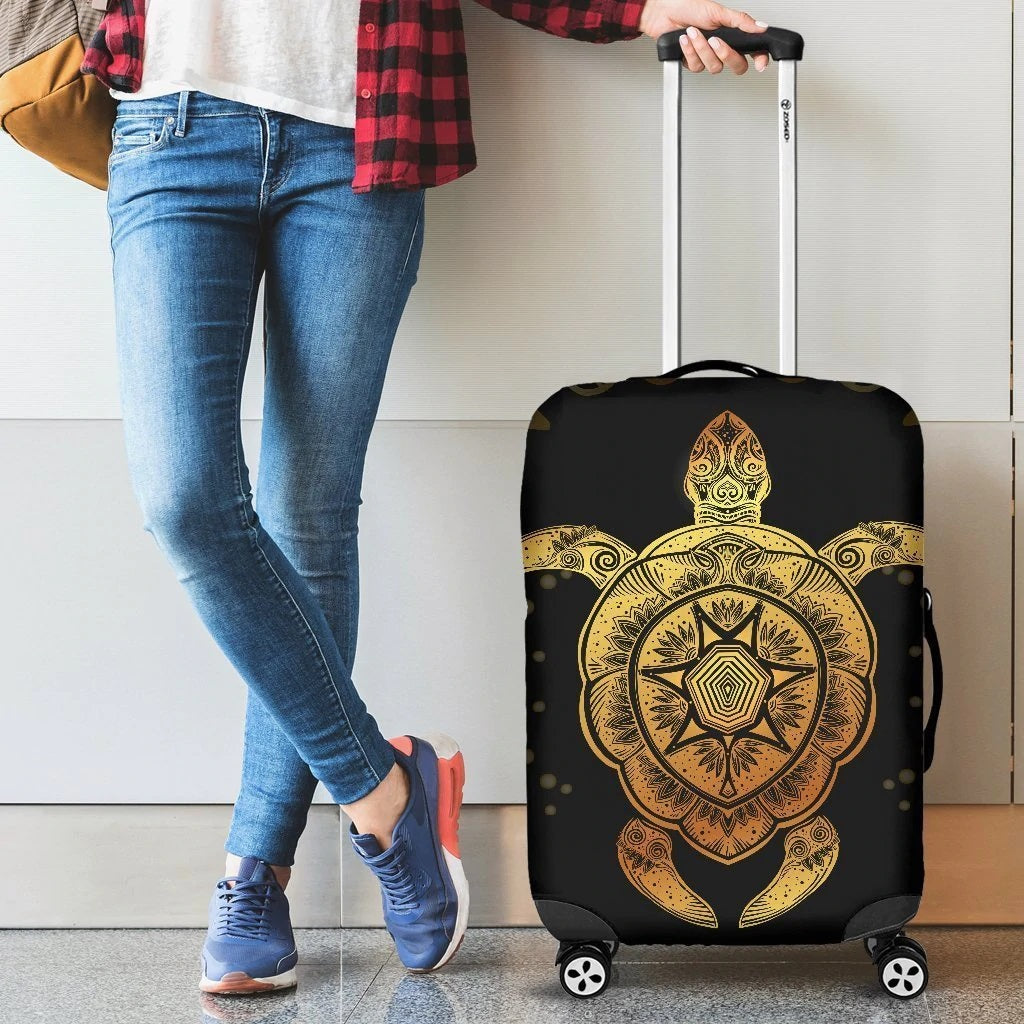 Golden Sea Turtle Luggage Cover Suitcase Protector Nearkii