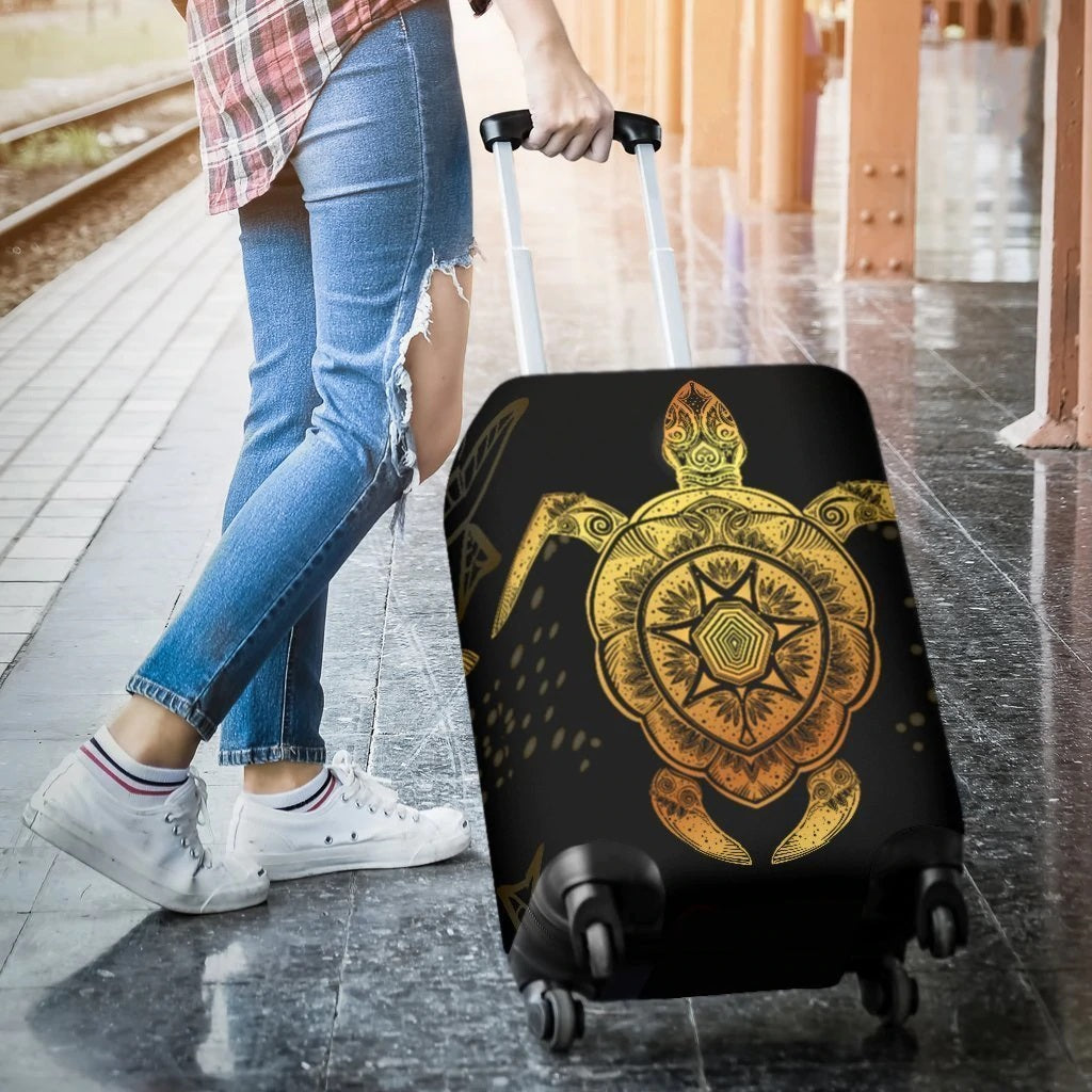 Golden Sea Turtle Luggage Cover Suitcase Protector Nearkii