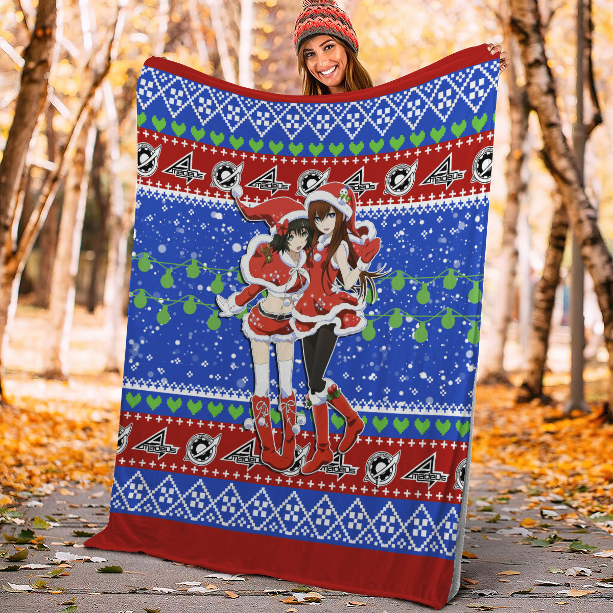 Steins Gate Anime Christmas Premium Blanket Nearkii