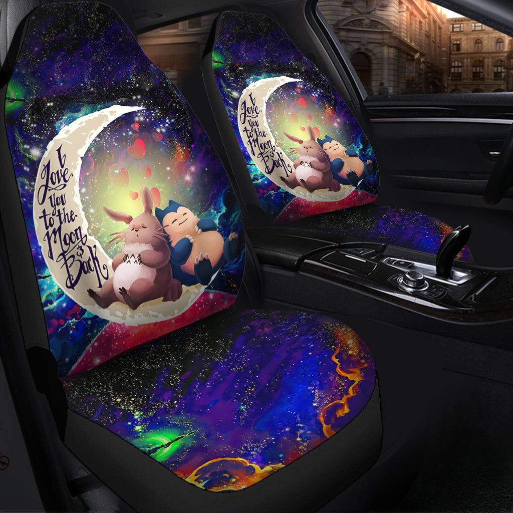 Totoro Ghibli Snorlax Pokemon Love You To The Moon Galaxy Premium Custom Car Seat Covers Decor Protectors Nearkii