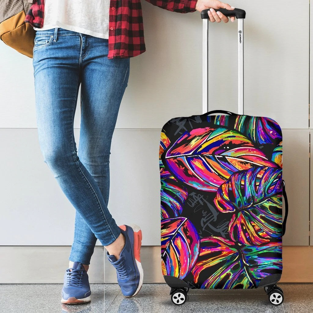 Neon Color Tropical Palm Luggage Cover Suitcase Protector Nearkii