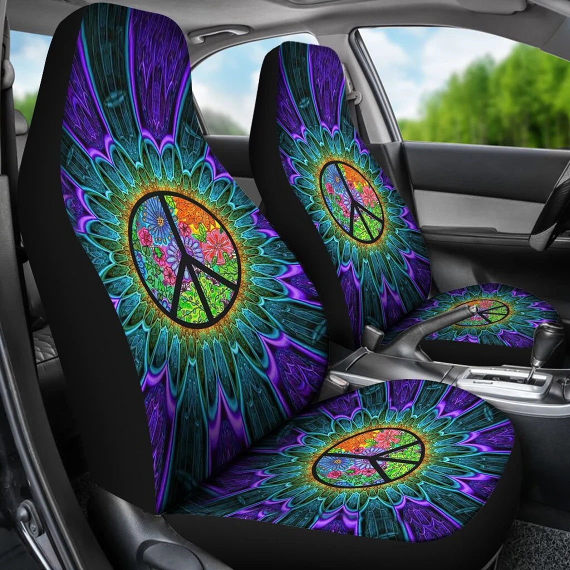 Hippie Peace Sign Car Seat Covers Nearkii