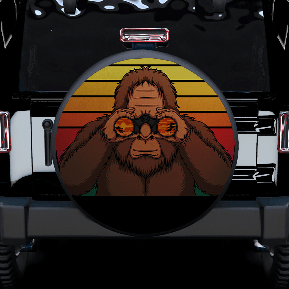 Funny Big Foot Watching Car Jeep Spare Tire Covers Gift For Campers Nearkii