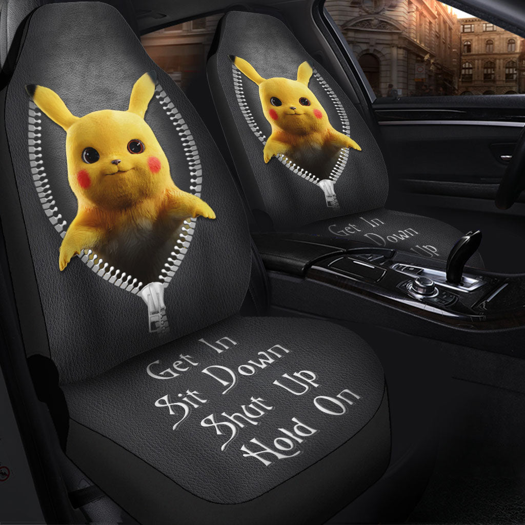 Pikachu Get In Shit Down Shut Up Hold On Zipper Car Seat Covers Nearkii