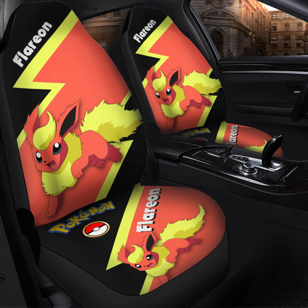 Red Flareon Eevee Evolution Pokemon Premium Custom Car Seat Covers Decor Protectors Nearkii