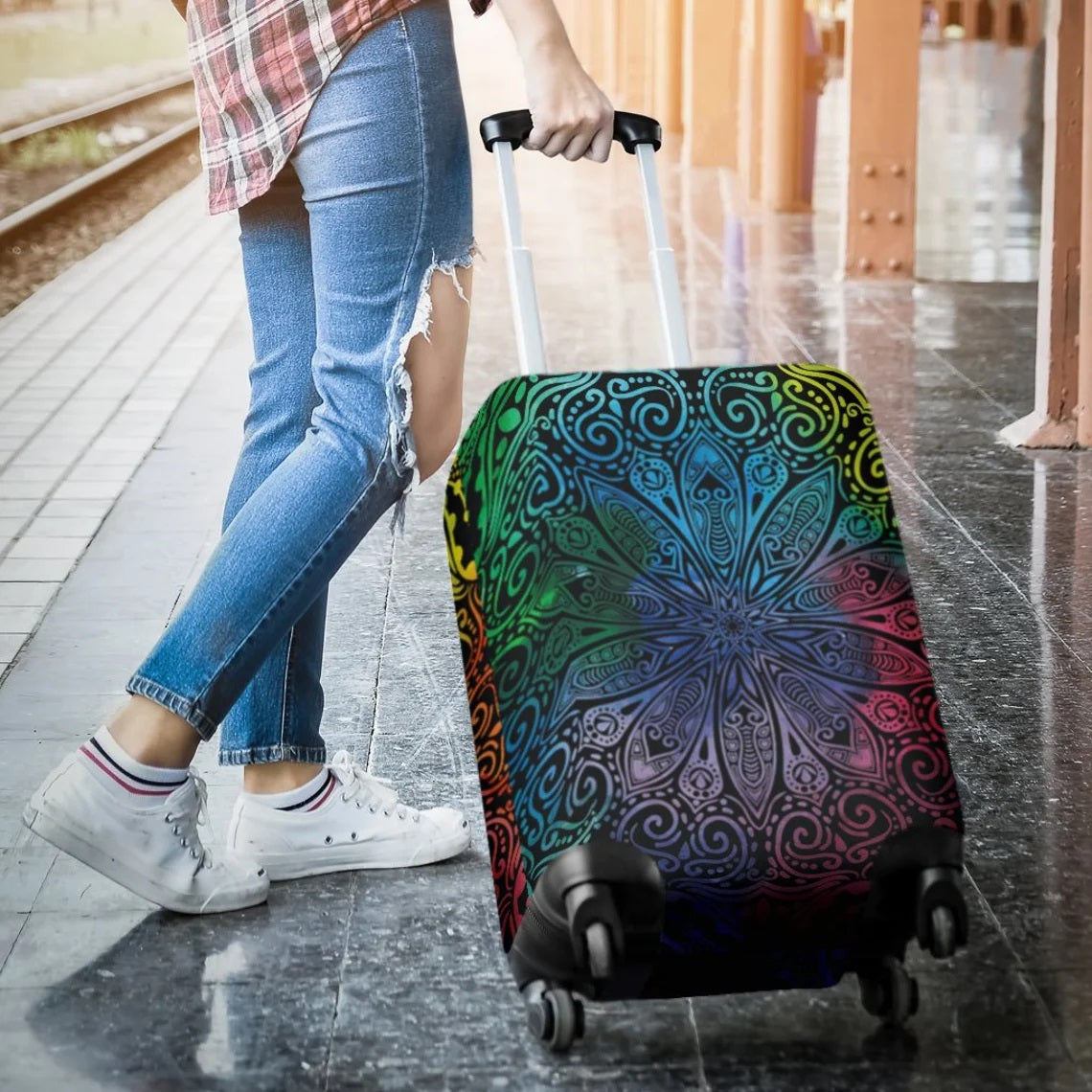 Mandala Luggage Cover Suitcase Protector Nearkii