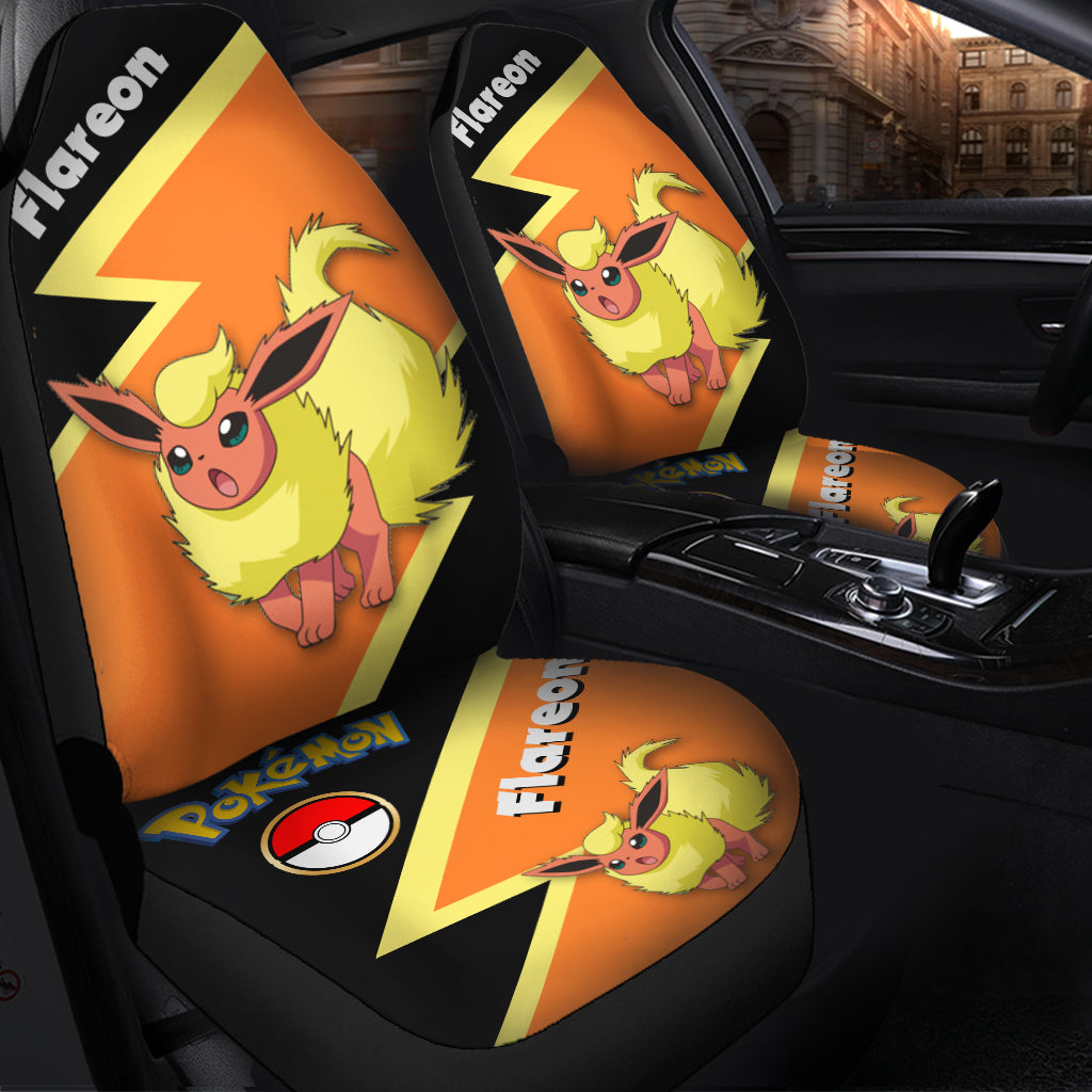 Flareon Eevee Evolution Pokemon Premium Custom Car Seat Covers Decor Protectors Nearkii