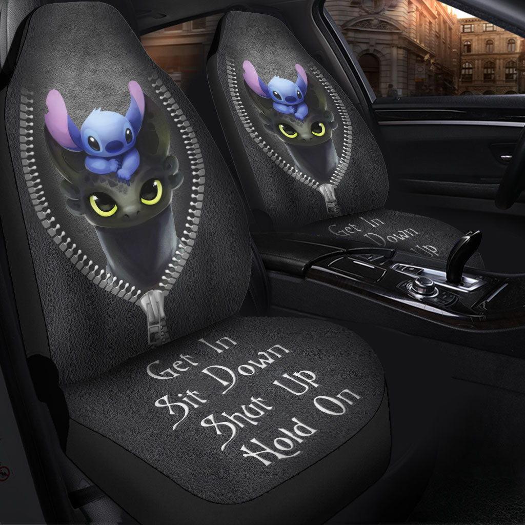 Get In Sit Down Shut Up Hold On Stitch Toothless Zipper Car Seat Covers Nearkii