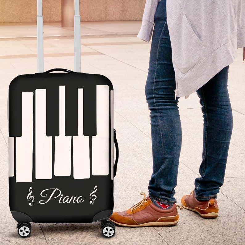 Piano Keys Design Spandex Luggage Cover Suitcase Protector Nearkii