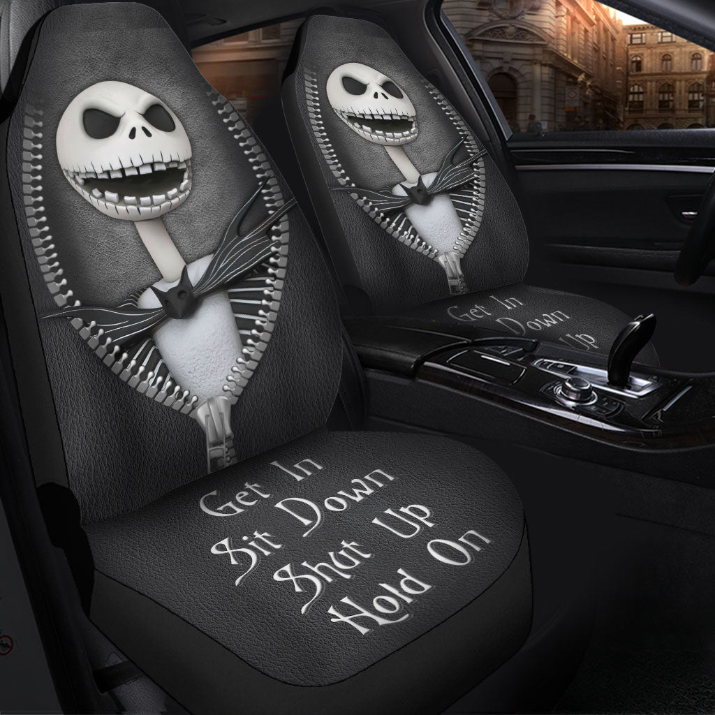 Jack Skellington Nightmare Before Christmas Horror Get In Sit Down Shut Up And Hold On Car Zipper Car Seat Covers Nearkii