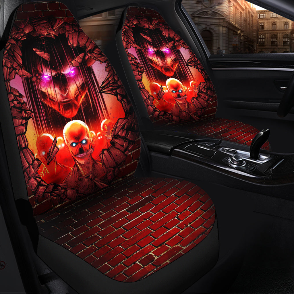 Eren Attack On Titans Founding Titans Break Wall Car Seat Covers Nearkii