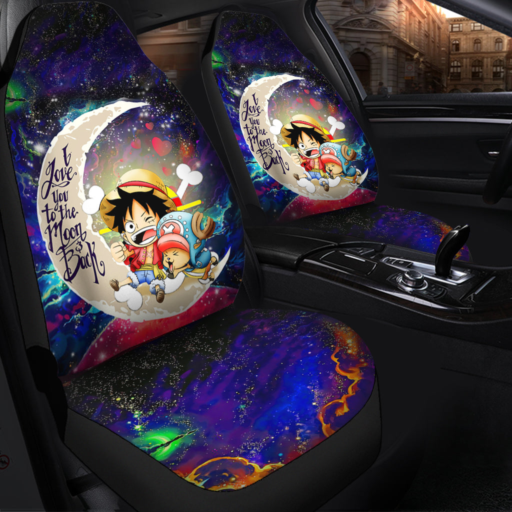 Chibi Luffy And Chopper One Piece Anime Love You To The Moon Galaxy Premium Custom Car Seat Covers Decor Protectors Nearkii