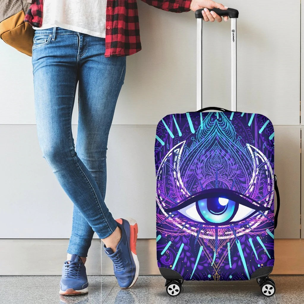 Third Eye Moon Mandala Luggage Cover Suitcase Protector Nearkii