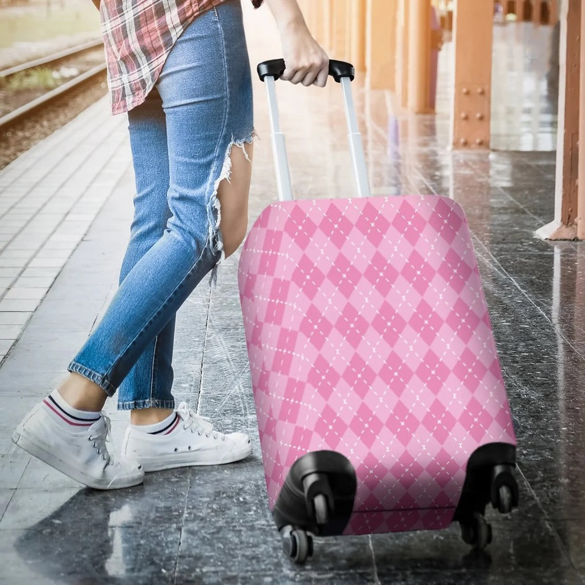 Pink Luggage Cover Suitcase Protector Nearkii