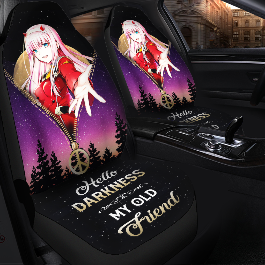 Zero Two Darling In The Franxx Darkness My Old Friend Hippie Moon Zipper Premium Custom Car Seat Covers Decor Protectors Nearkii