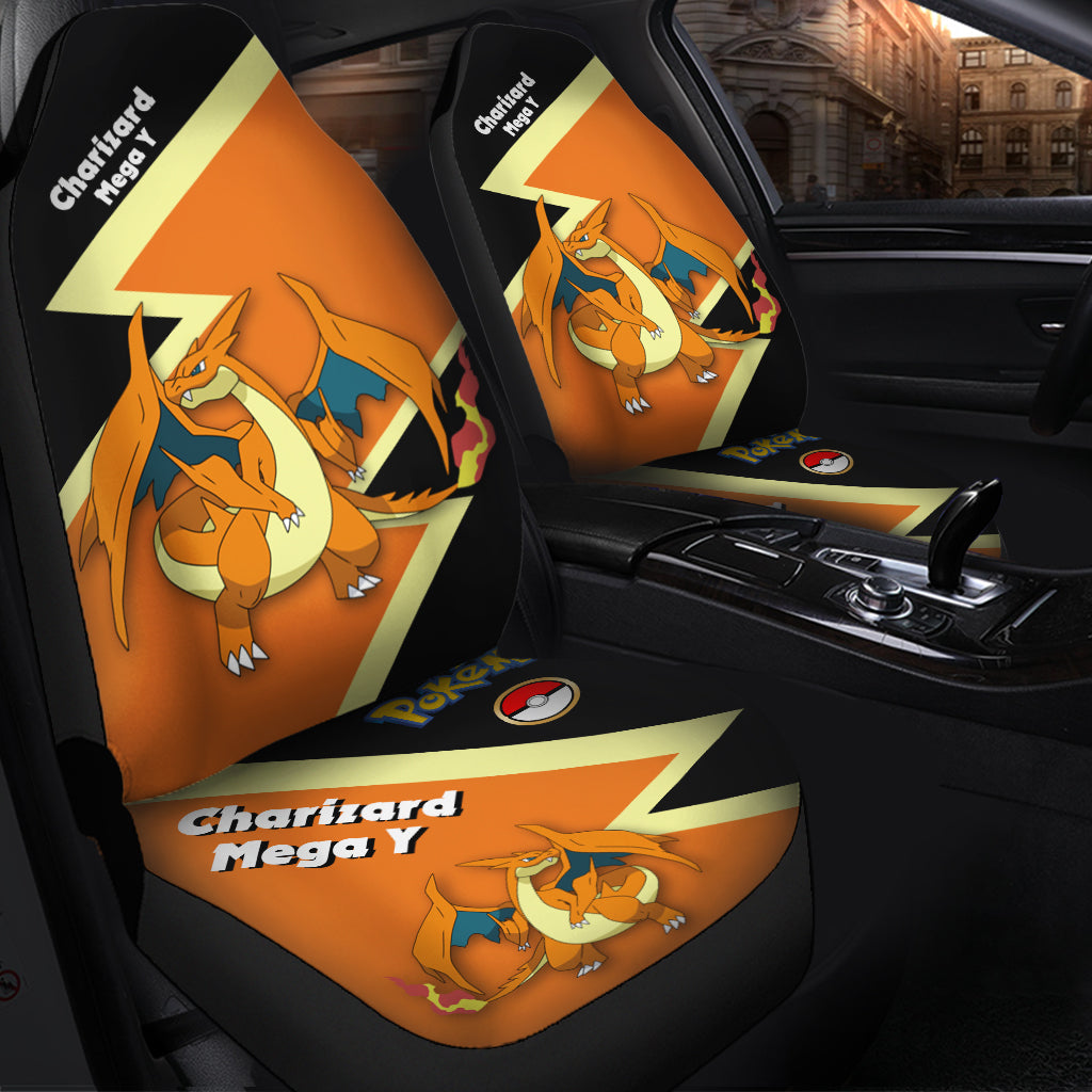 Mega Charizard Y Pokemon Premium Custom Car Seat Covers Decor Protectors Nearkii