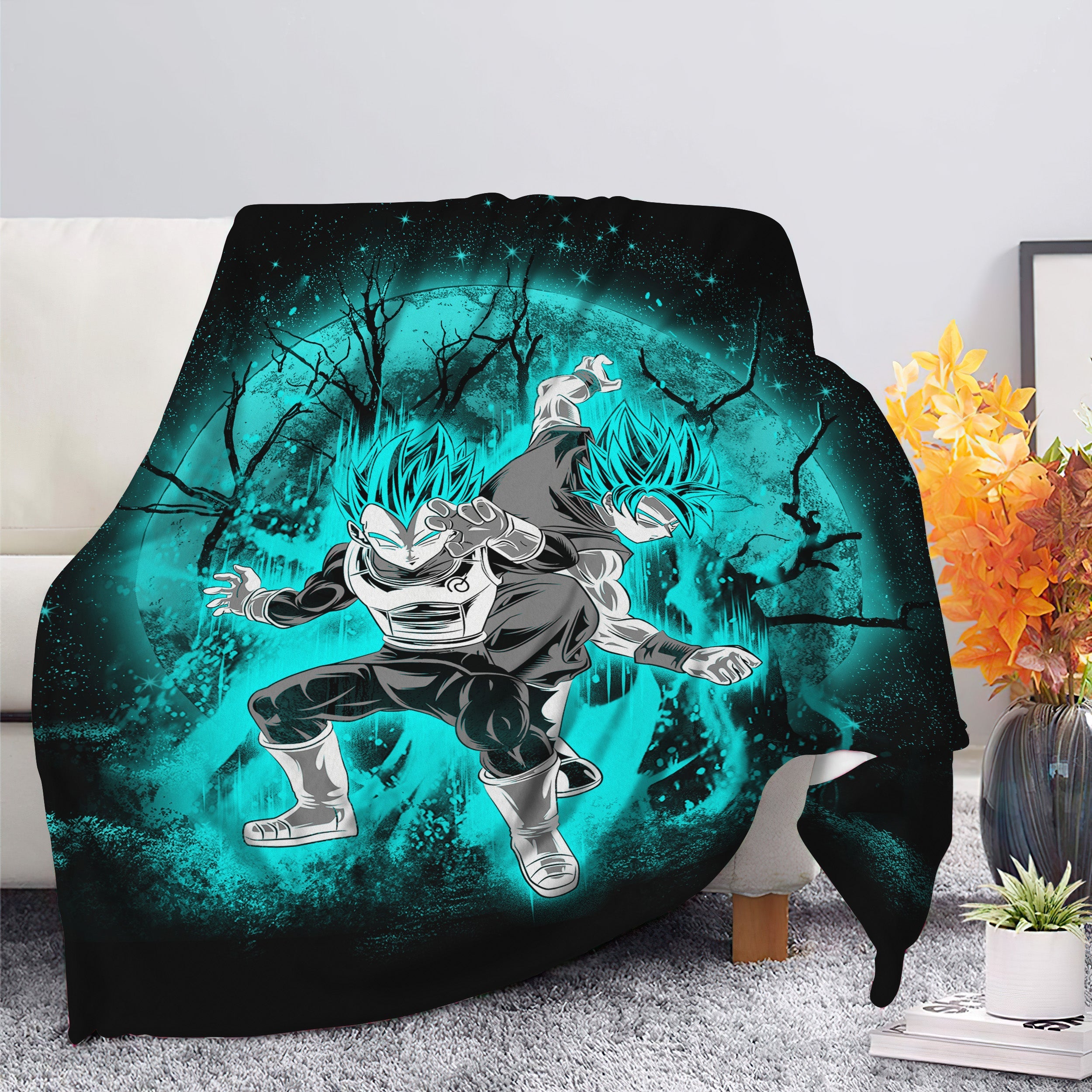 Goku Vegeta Moonlight Premium Blanket Nearkii