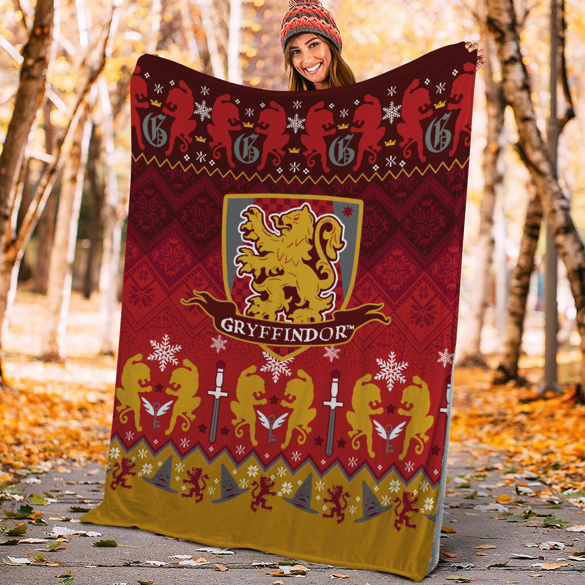 Gryffindor Harry Potter Christmas Premium Blanket Nearkii