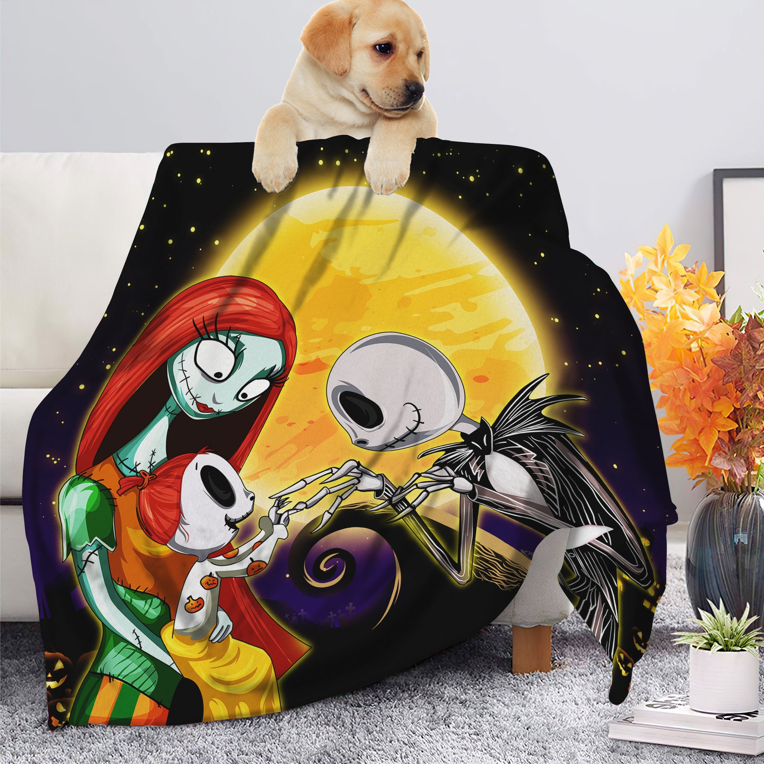 Jack Skellington And Sally Nightmare Before Christmas Family Premium Blanket Nearkii