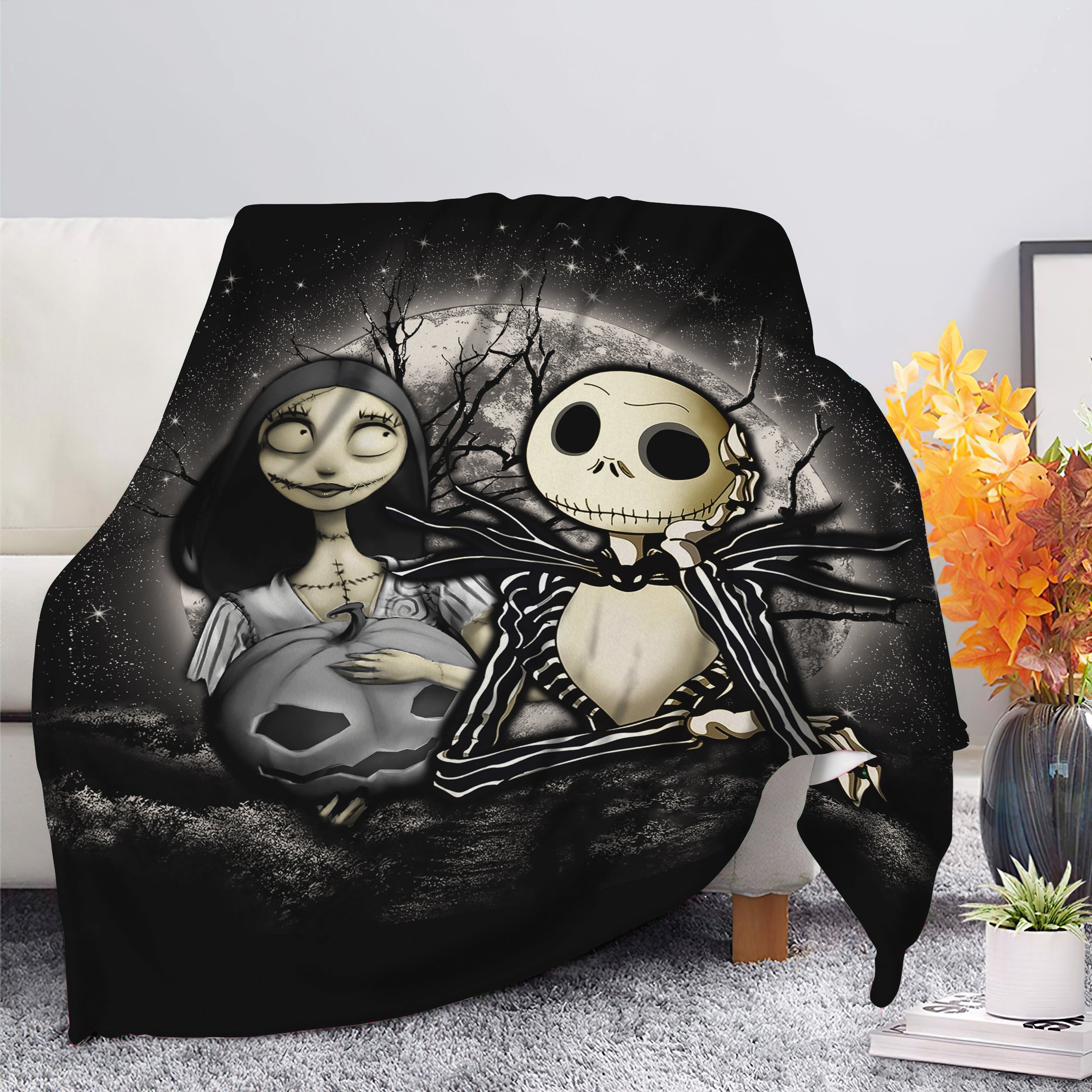 Jack And Sally Nightmare Before Christmas Moonlight Premium Blanket Nearkii