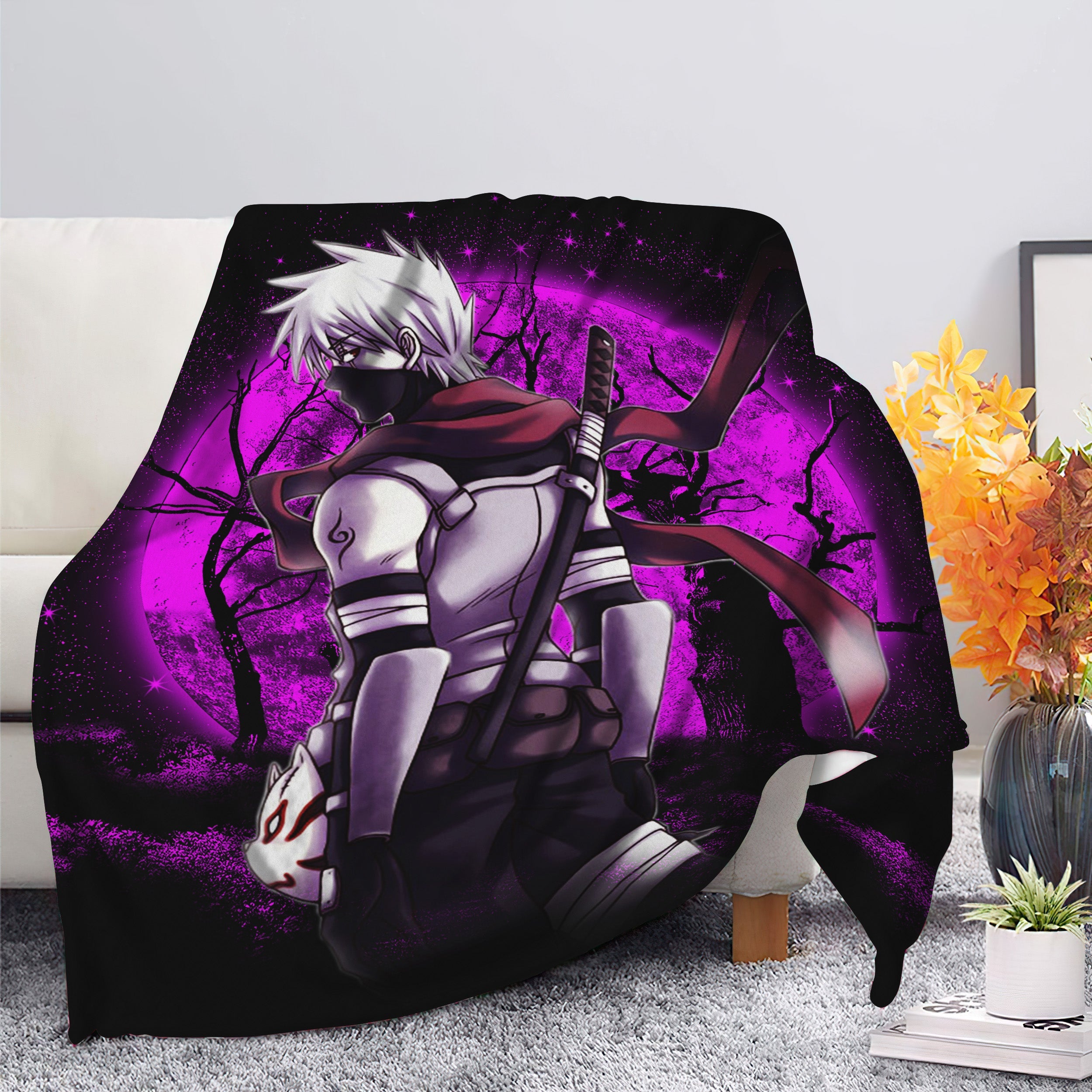 Kakashi Anbu Naruto Moonlight Premium Blanket Nearkii