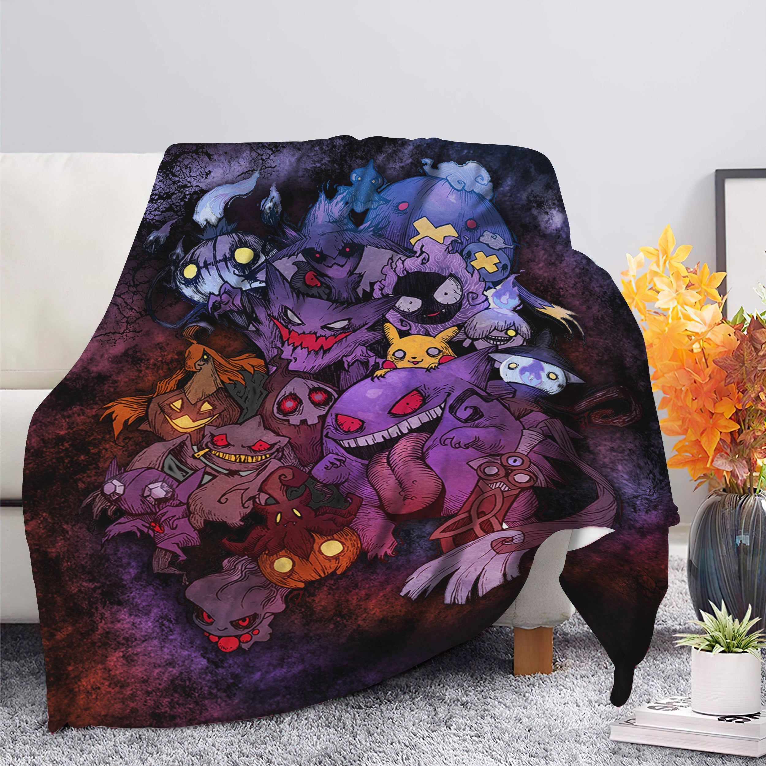 Pokemon Ghost Halloween Premium Blanket Nearkii