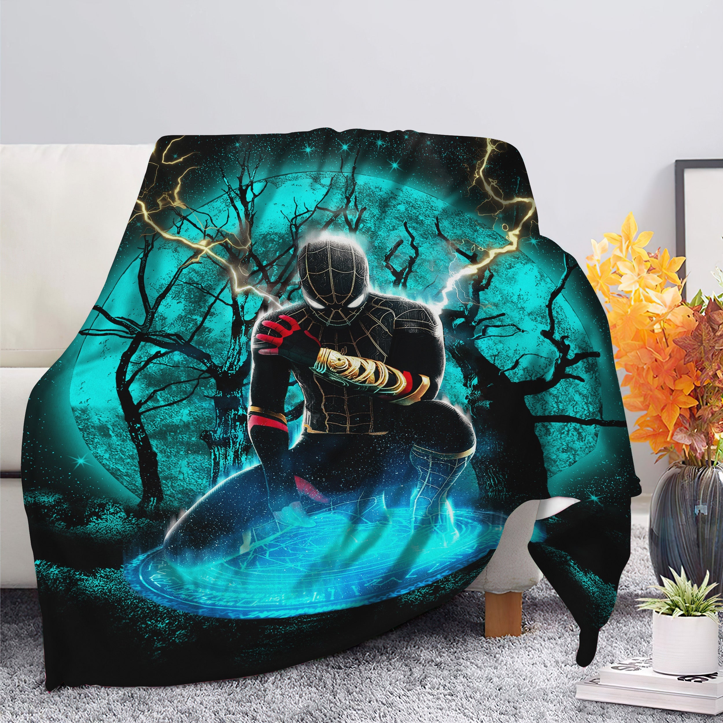 Spiderman Black Suit No Way Home Moonlight 1 Premium Blanket Nearkii