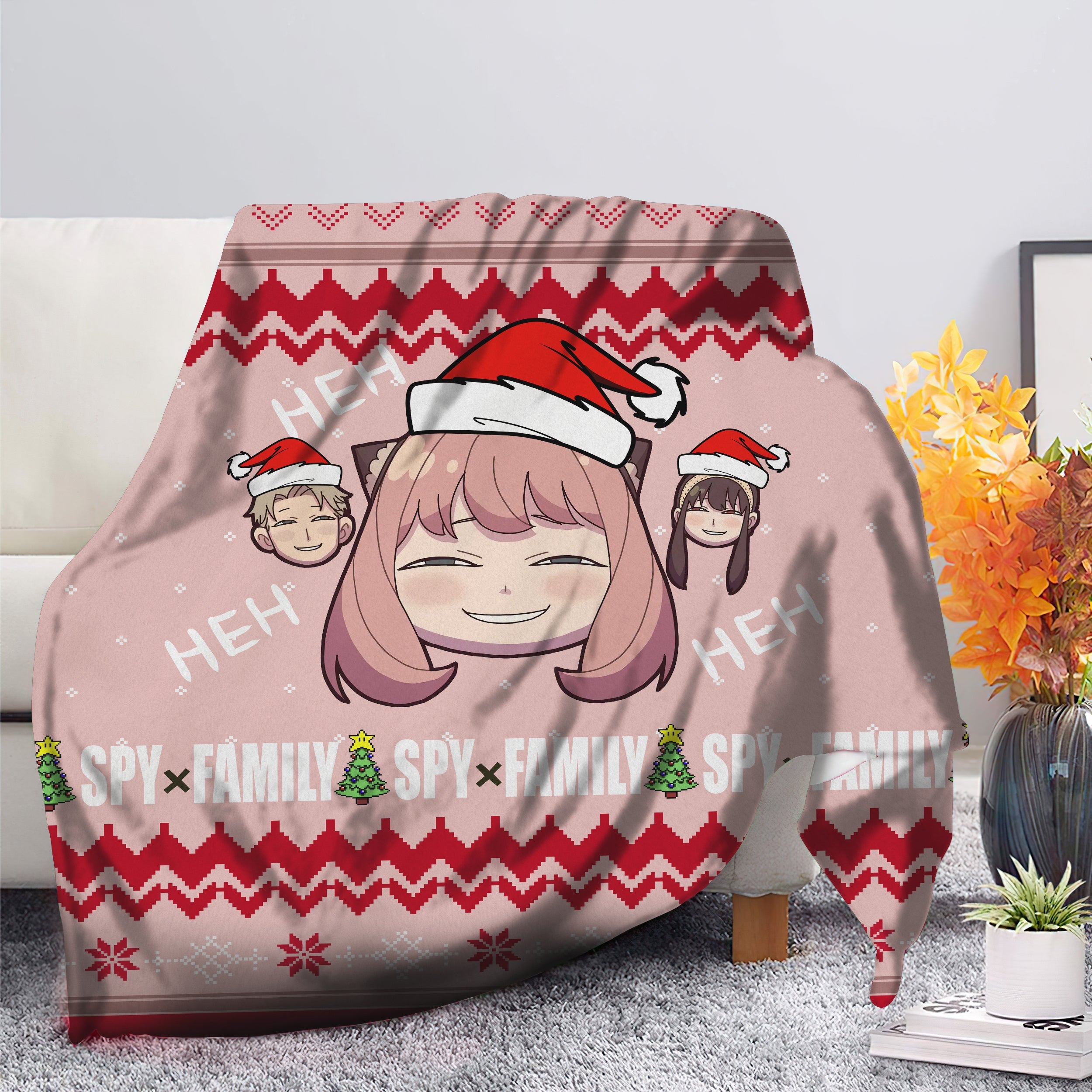 Spy X Family Anya Ugly Christmas Premium Blanket Nearkii