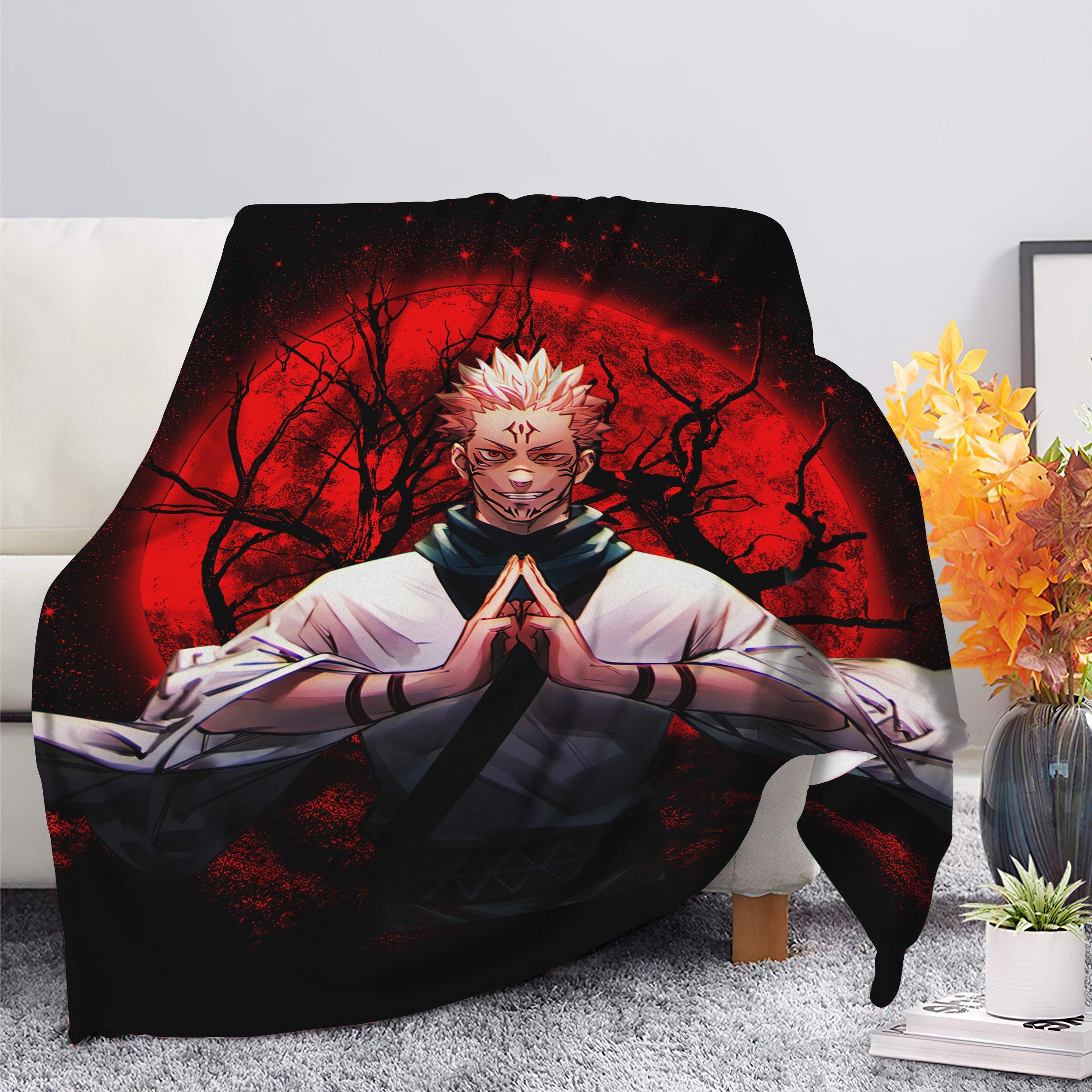 Sukuna Jujutsu Kaisen Moonlight Premium Blanket Nearkii