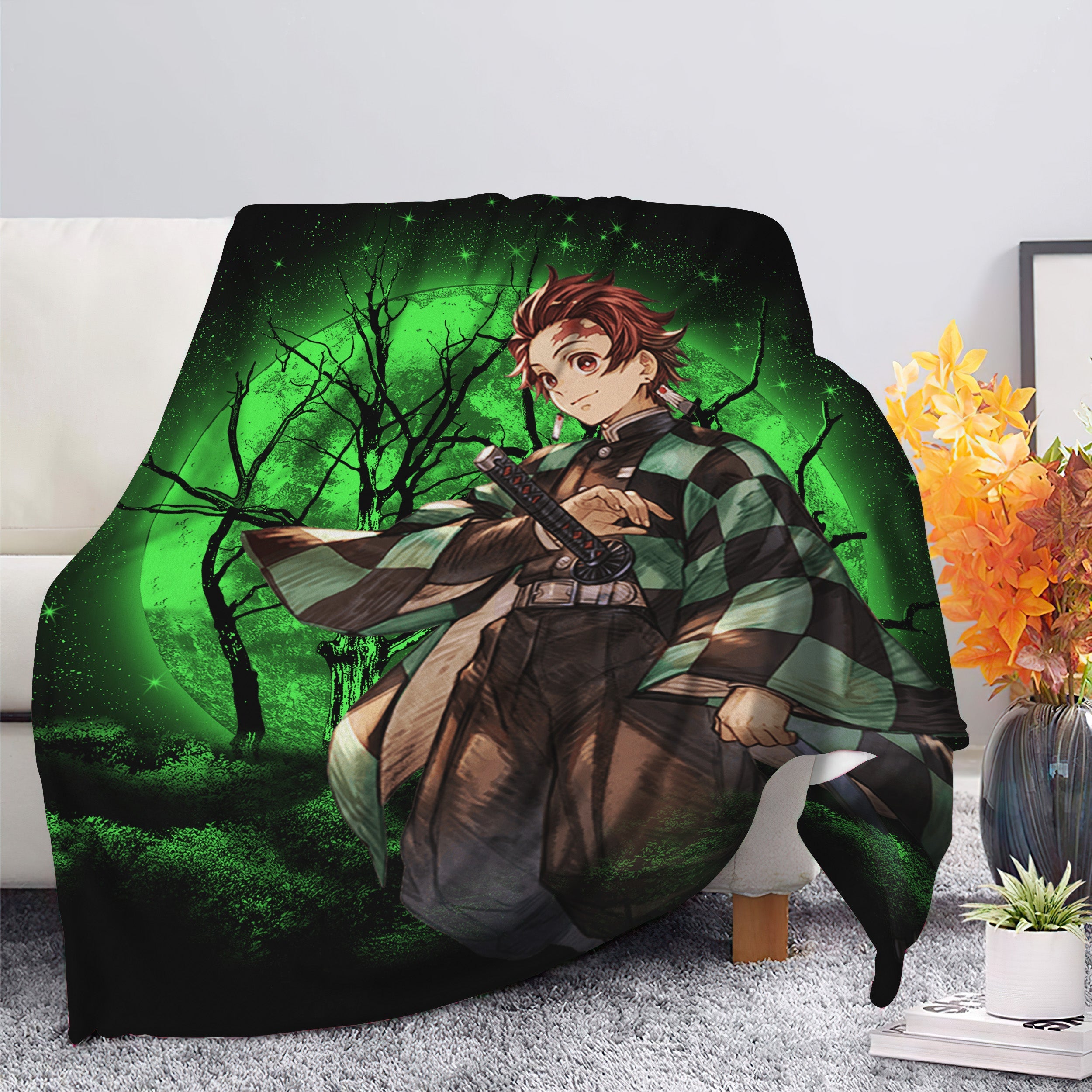 Tanjiro Demon Slayer Moonlight Premium Blanket Nearkii