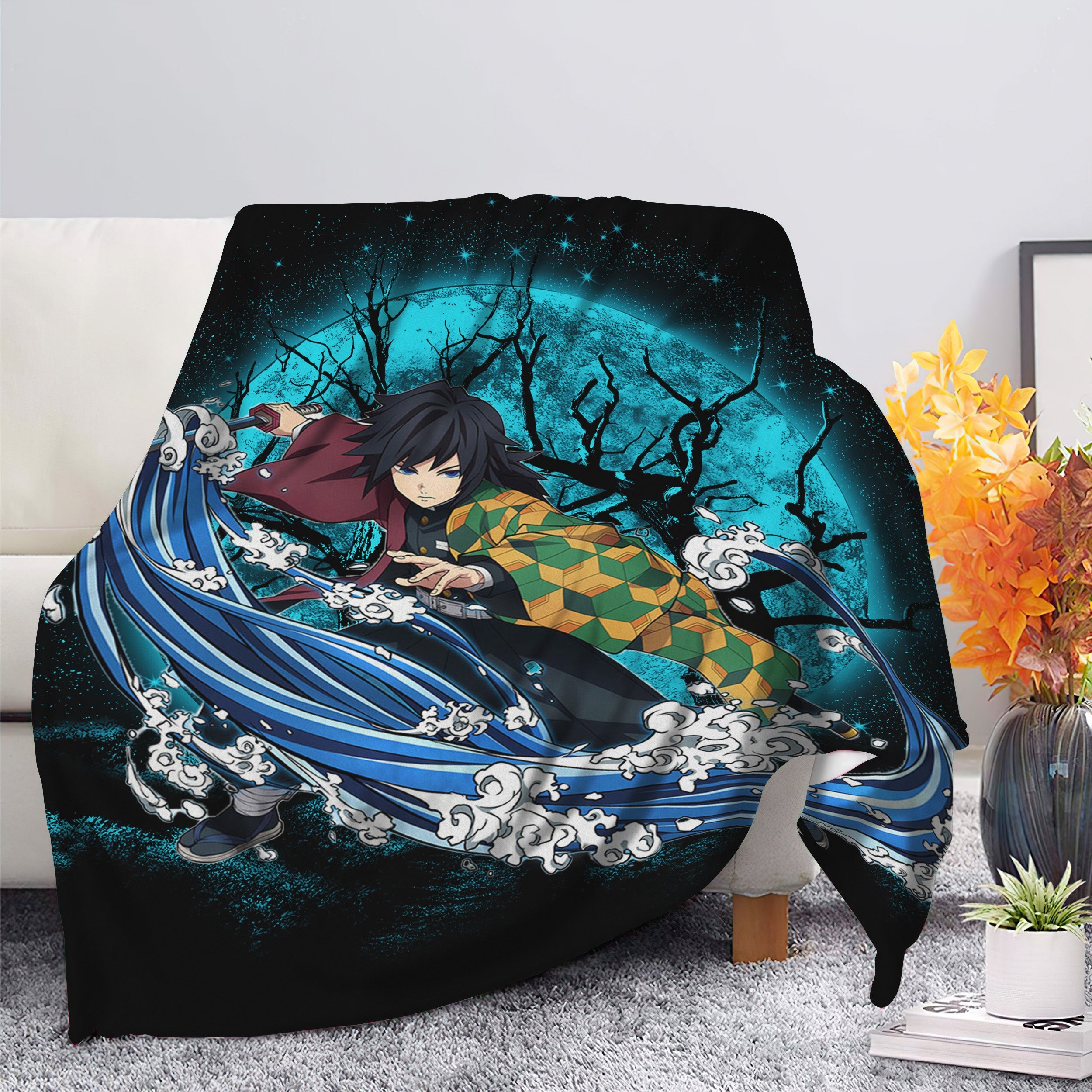 Tomioka Giyuu Demon Slayer Moonlight Premium Blanket Nearkii