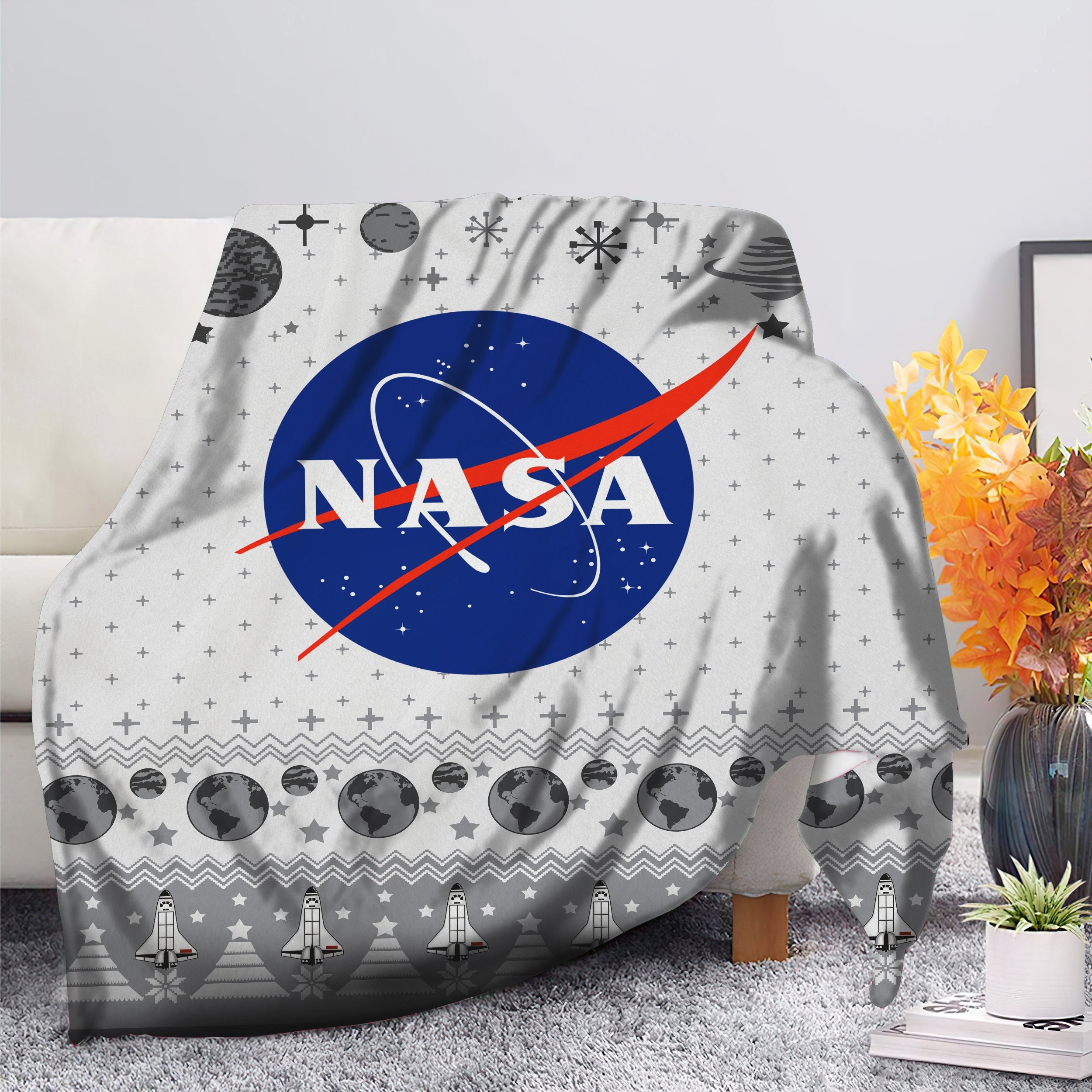 USA Nasa Ugly Christmas Premium Blanket Nearkii