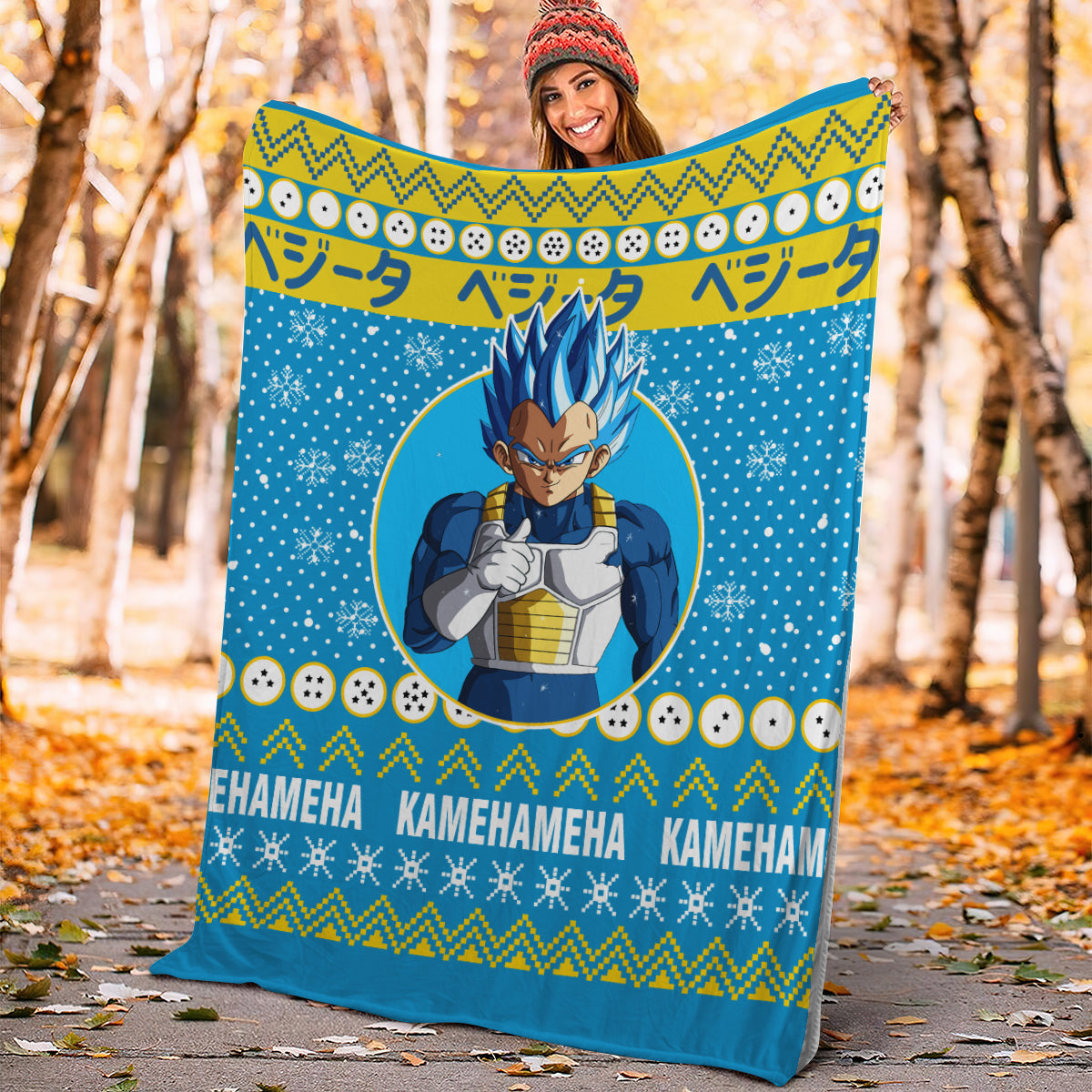 Vegeta Anime Christmas Premium Blanket Nearkii