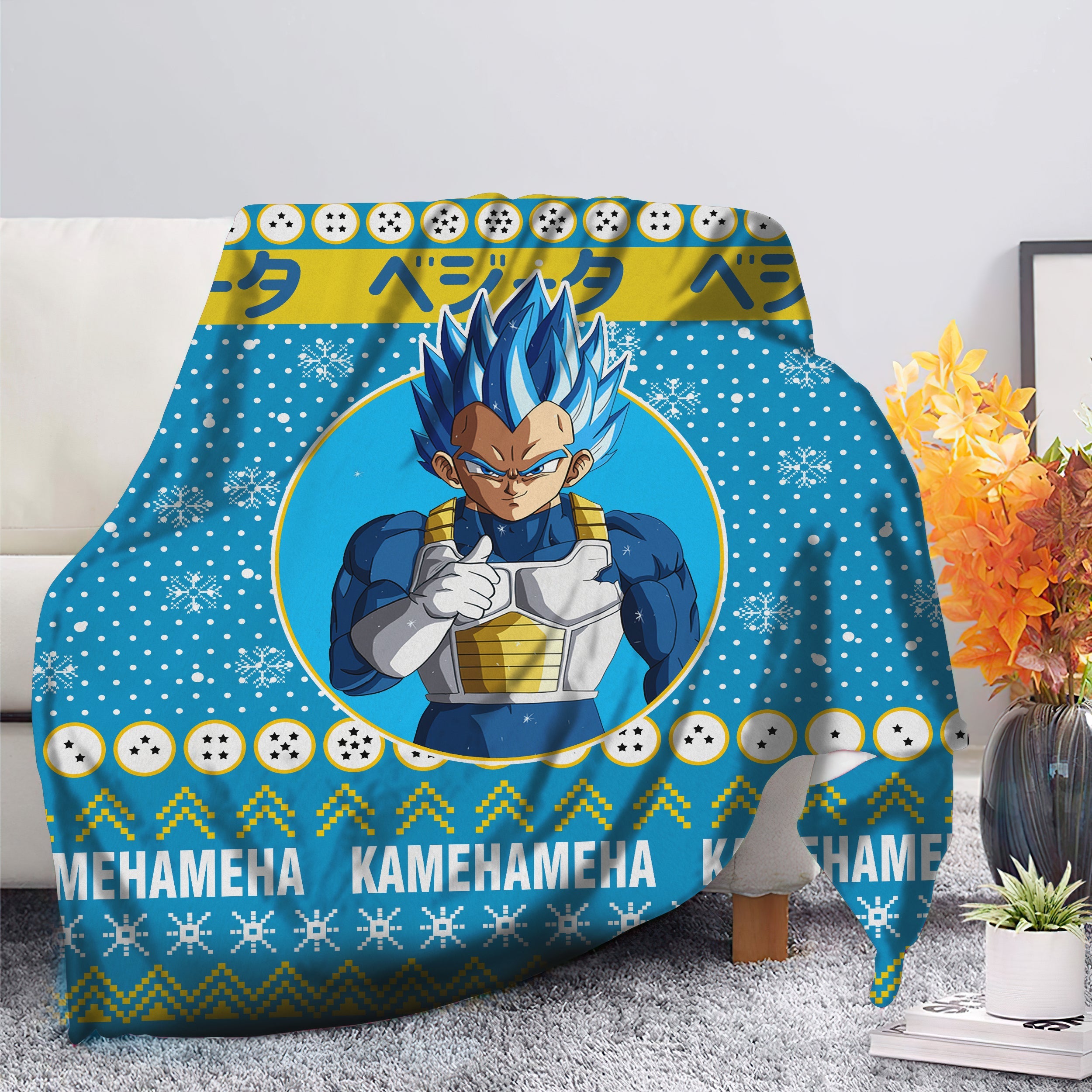 Vegeta Anime Christmas Premium Blanket Nearkii