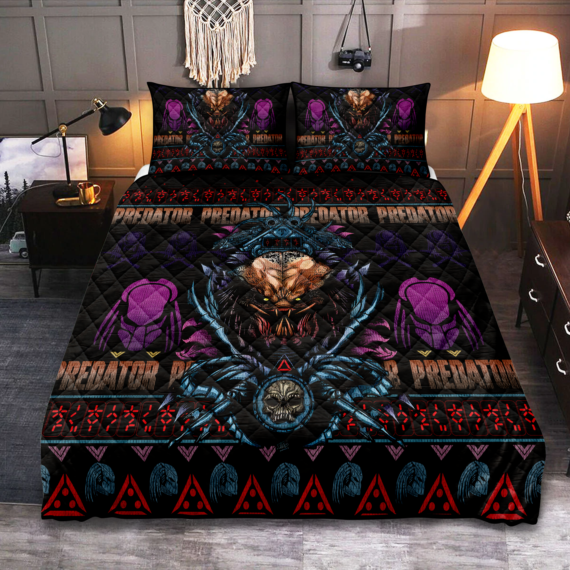 Alien Pretador Christmas Quilt Bed Sets Nearkii